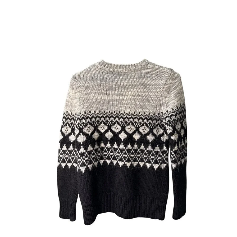 Banana Republic Fair Isle Black Wool Alpaca Blend Sweater Size S Pre-owned EUC